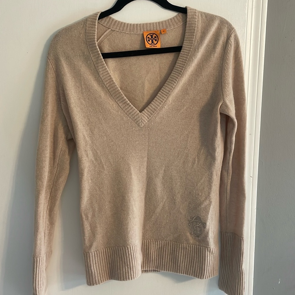 Tory Burch V Neck Cashmere Sweater
